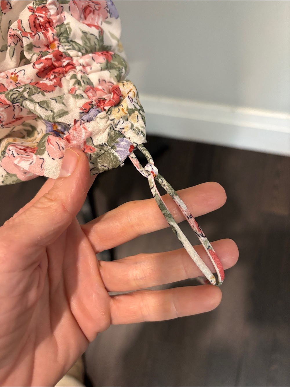 Off‑Shoulder Floral Midi Dress in Pink and Cream - Picture 11 of 16